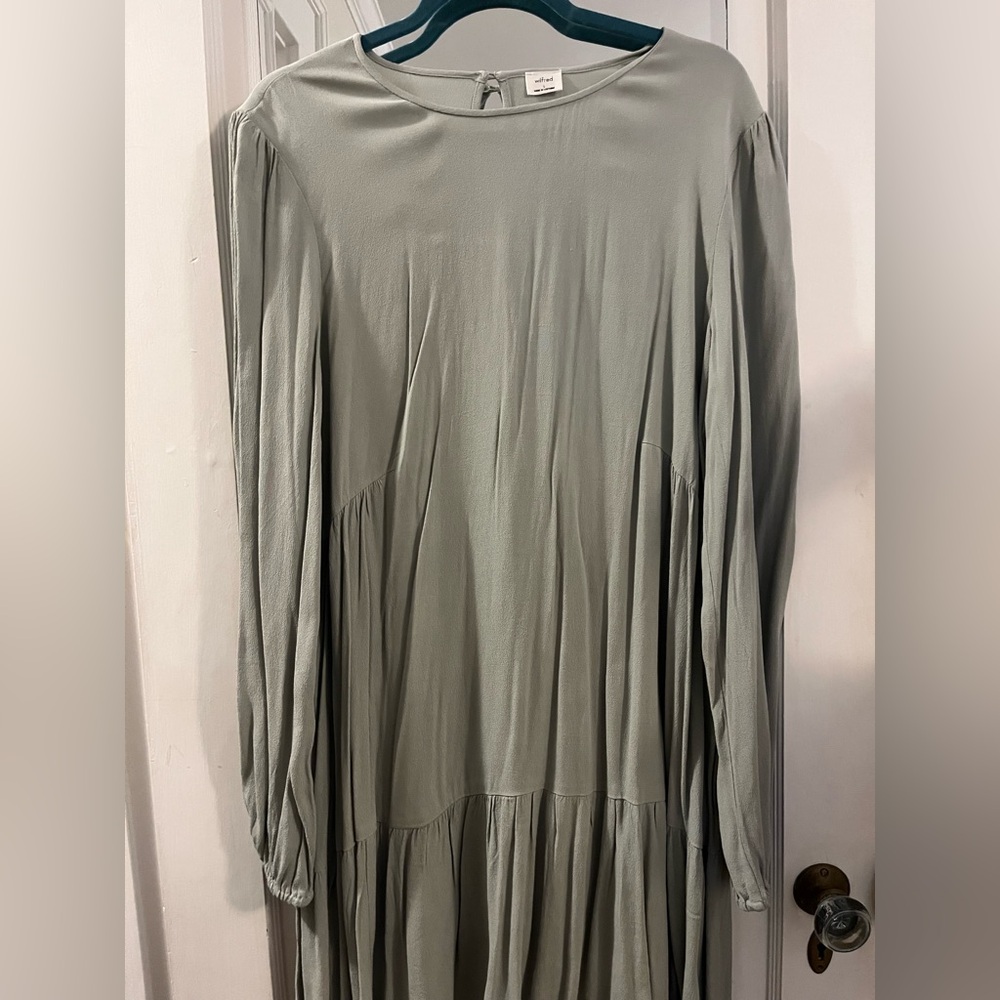 Aritzia Wilfred Light Green Midi Dress